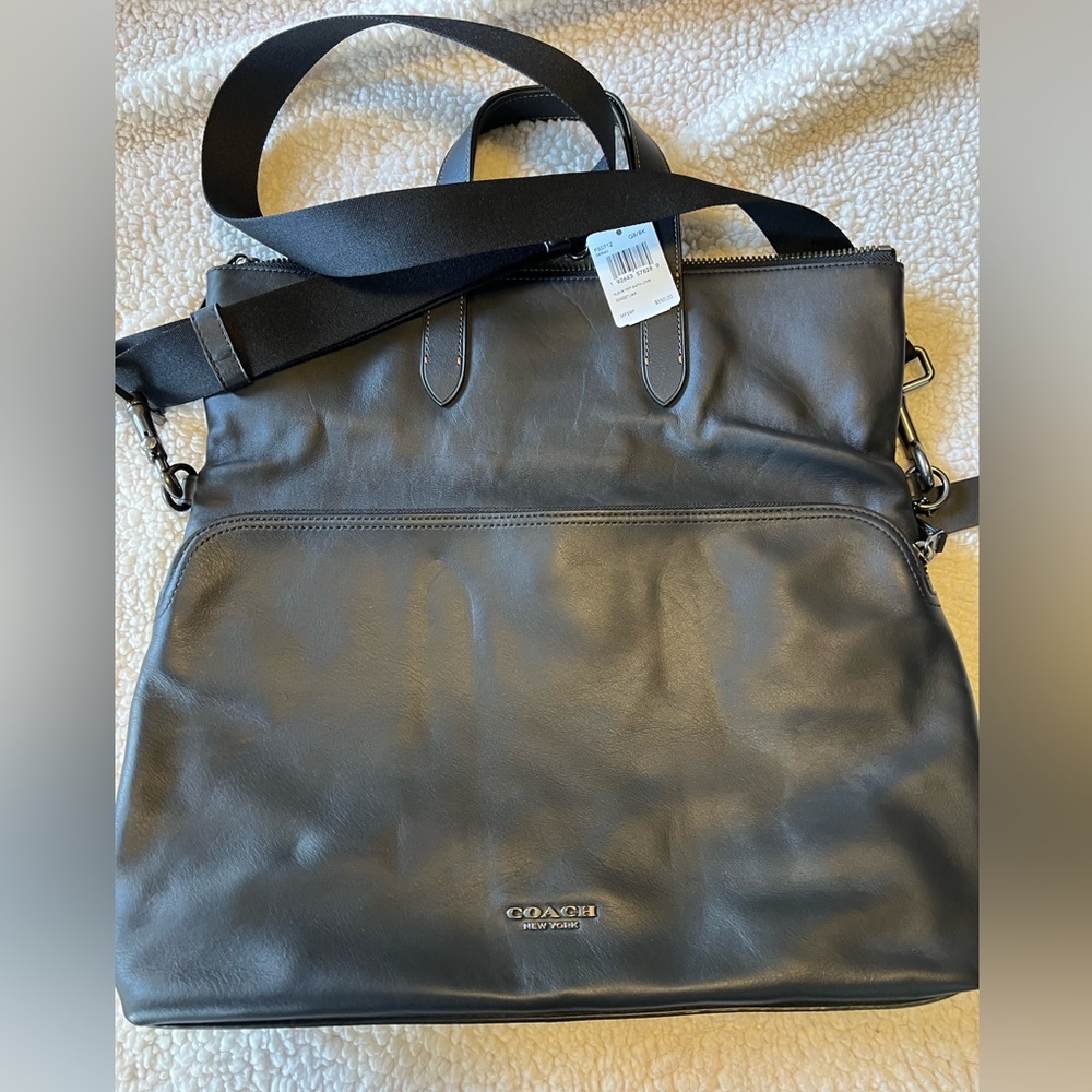 Coach Leather Foldover Crossbody Messenger